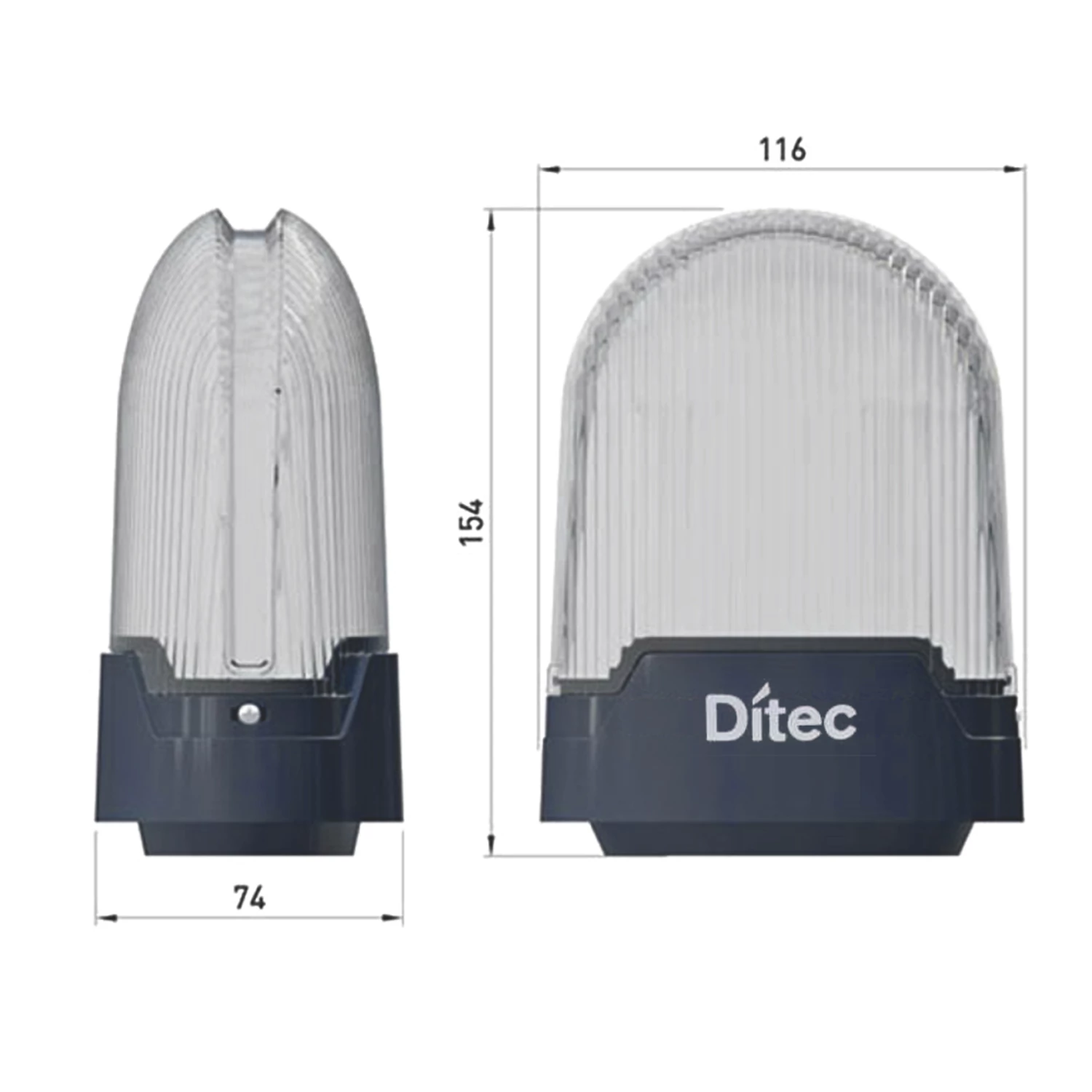 Ditec FLM villogó méretei - kaputechnikaszakuzlet.hu
