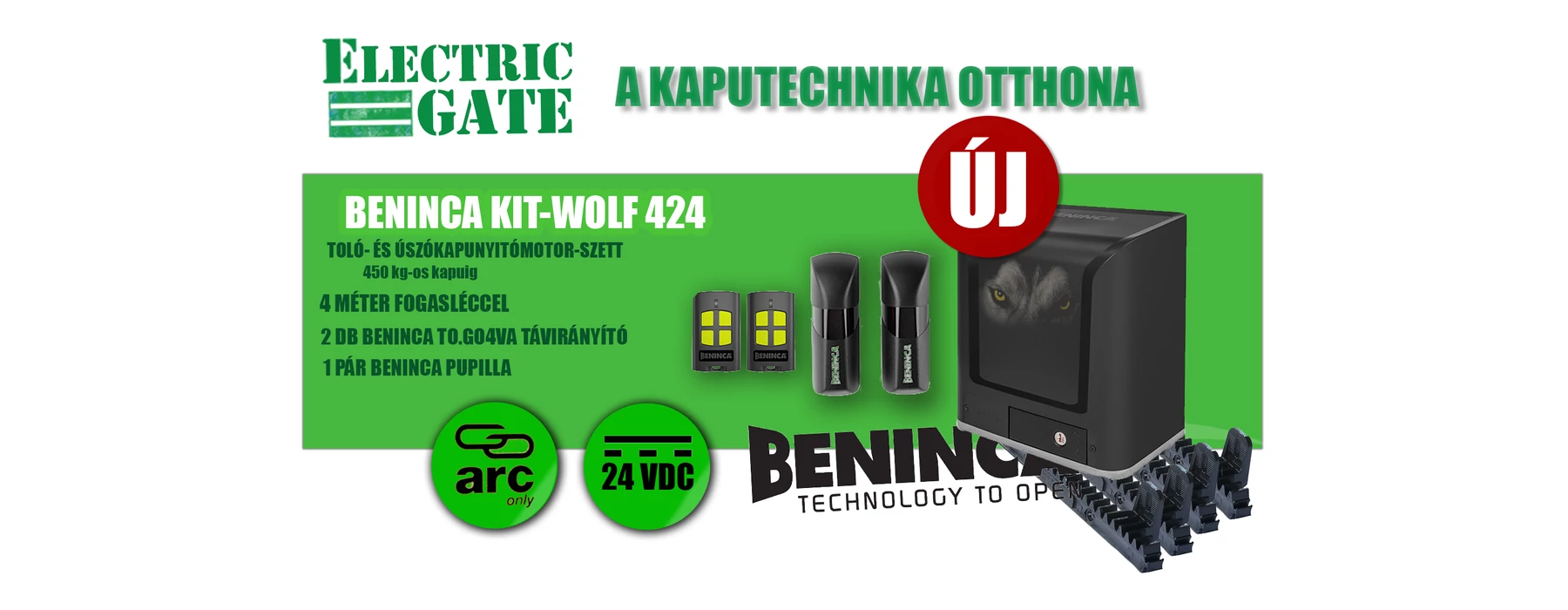 Beninca KIT-WOLF 424 kapunyitómotor-szett