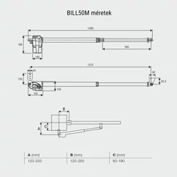 Beninca BILL 50 DX motorkar méretezés