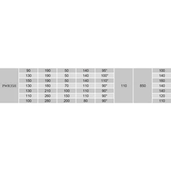 Ditec PWR35 méret táblázat - https://kaputechnikaszakuzlet.hu