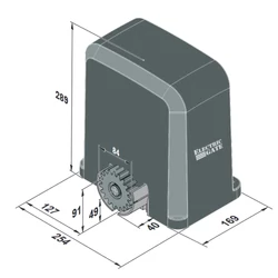 Sommer Starter S2 és Starter+ S2 kapunyitó motor méretek  - https://kaputechnikaszakuzlet.hu