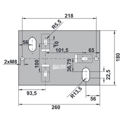 Sommer Starter S2 és Starter+ S2 kapunyitó motor talplemez méretek  - https://kaputechnikaszakuzlet.hu